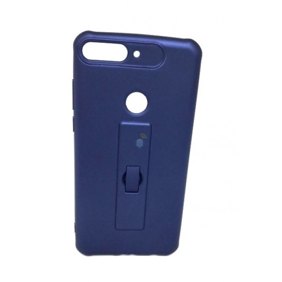 CAPA DE SILICONE MOTOMO COM ANEL DE DEDO PARA HUAWEI Y7 PRO 2018 AZUL